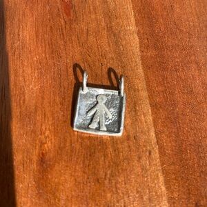 SILPADA 925 Silver Vintage Carved Boy Square Frame Pendant Loved One